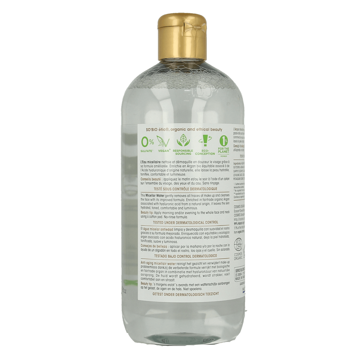 So Bio Etic Gezichtsverzorging 500.00 Milliliter So Bio Etic Argan anti-aging micellar water 500.00 Milliliter