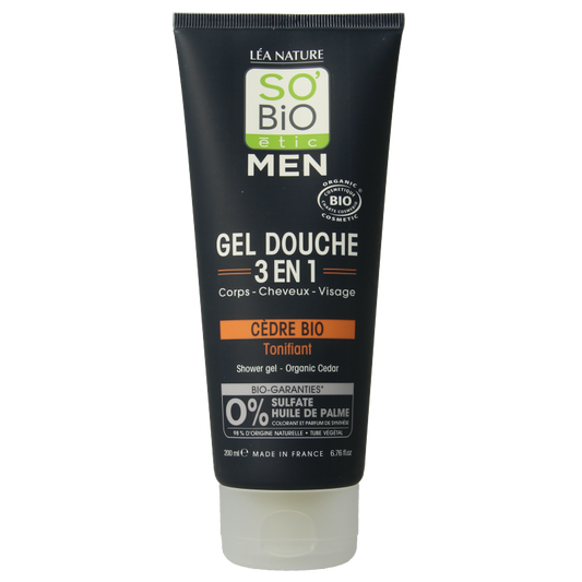 So Bio Etic Showergel for men 3 in 1 cedar 200 Milliliter