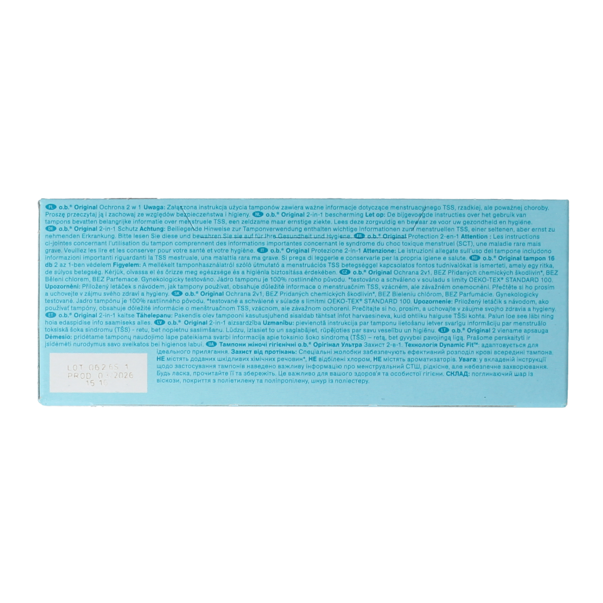 OB Tampons original dynamic fit ultra for women, pack of 16, with sleek design and flexible applicator showing in the image.