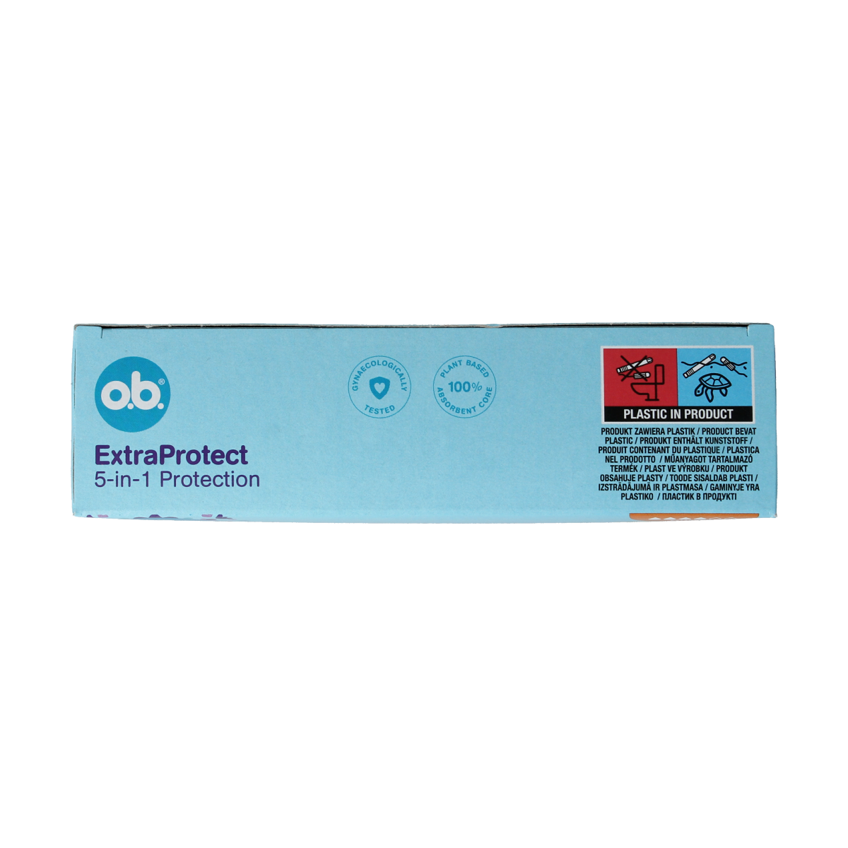 OB Tampons Extra Protect Super pack of 16, feminine hygiene tampons with high absorbency, designed for women’s comfort and protection.