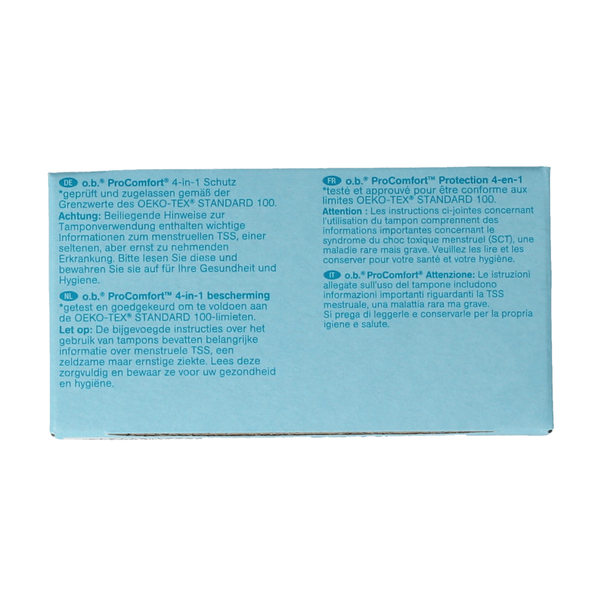 OB Tampons Pro Comfort Advanced Mini pack with 16 mini tampons for women, designed for comfort and reliable protection.