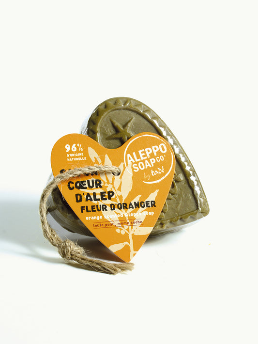 Aleppo Soap Co Savon d'Alep hart fleur de oranger met touw 150.00 Gram