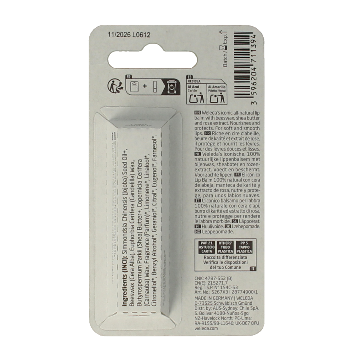 Weleda Everon lippenbalsem 4.80 Gram