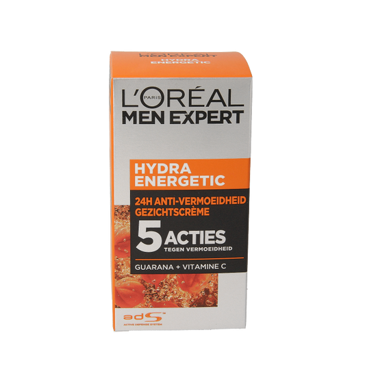 Men Expert Hydra Energetic anti-fatigue face cream, 50ml, for men's skincare and revitalization.