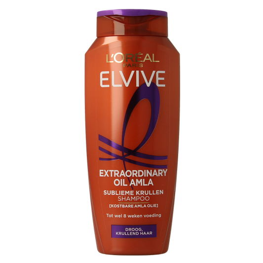 Elvive krulverzorgingsshampoo in 250ml bottle, designed for curly hair, with a clear label and pump dispenser.