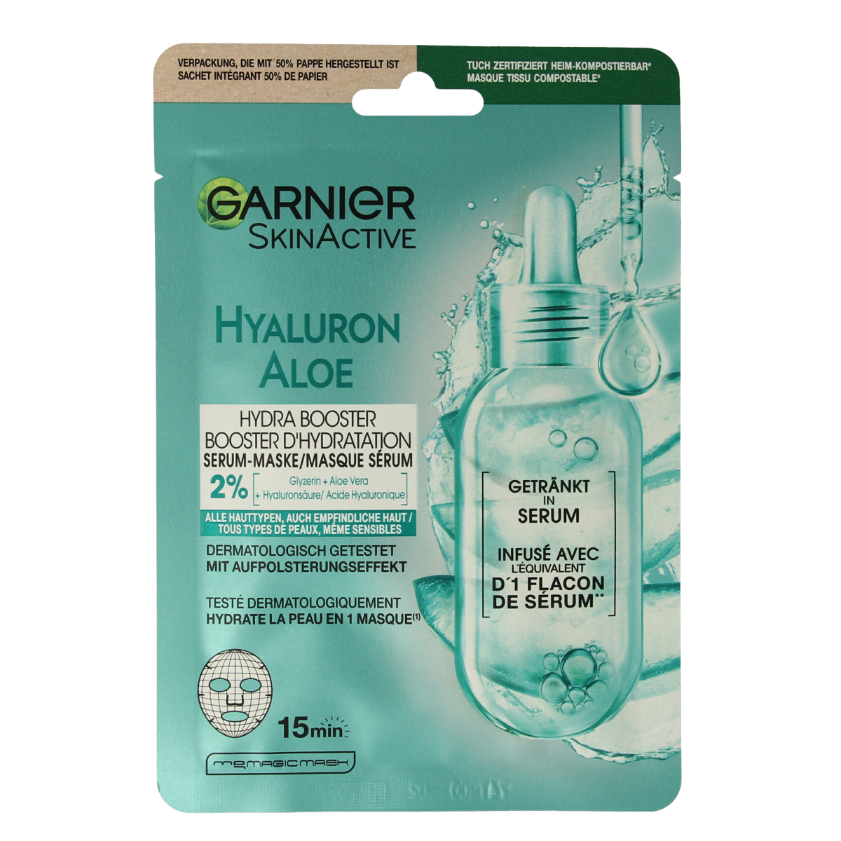Garnier Skinact hydraterende bomb tissuemasker 1.00 Stuks
