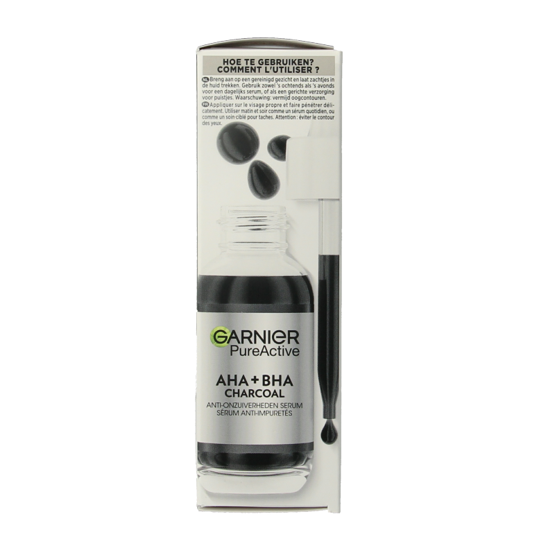 Garnier PureActive AHA + BHA charcoal serum 30 Milliliter