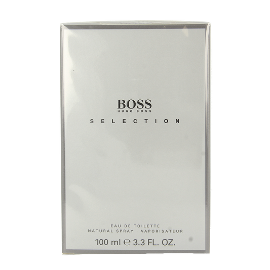 Hugo Boss Select men's Eau de Toilette bottle, 100ml, with sleek design and branding, showcasing the fragrance product.