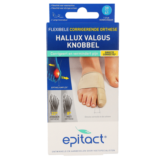 Epitact Hallux valgus orthese in size 39/41, correcting bunion with adjustable bandage for toe alignment.