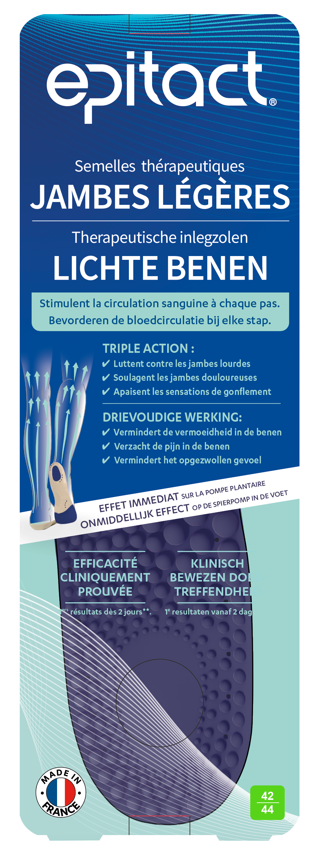 Epitact Inlegzolen lichte benen 42-44 1.00 Paar
