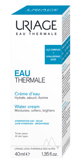 Uriage Mineraal Water Water Creme in 40ml jar, facial skincare product with mineral-rich formula for soothing and hydrating skin