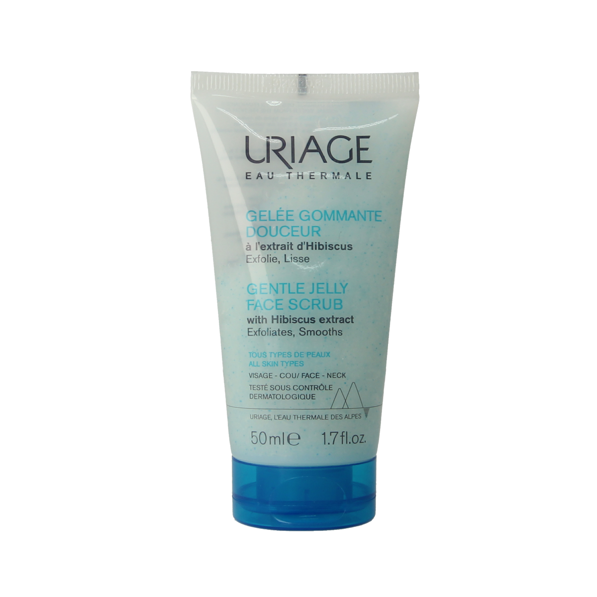 Uriage Thermaal Water Scrub gezicht, 50ml, in een tube met zachte textuur voor huidverzorging.