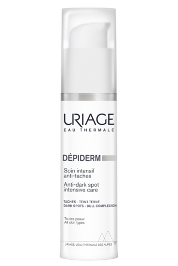 Uriage Depiderm anti-dark spot intensive care cream for facial skin, 30ml, nourishing skincare for brightening and reducing dark spots.