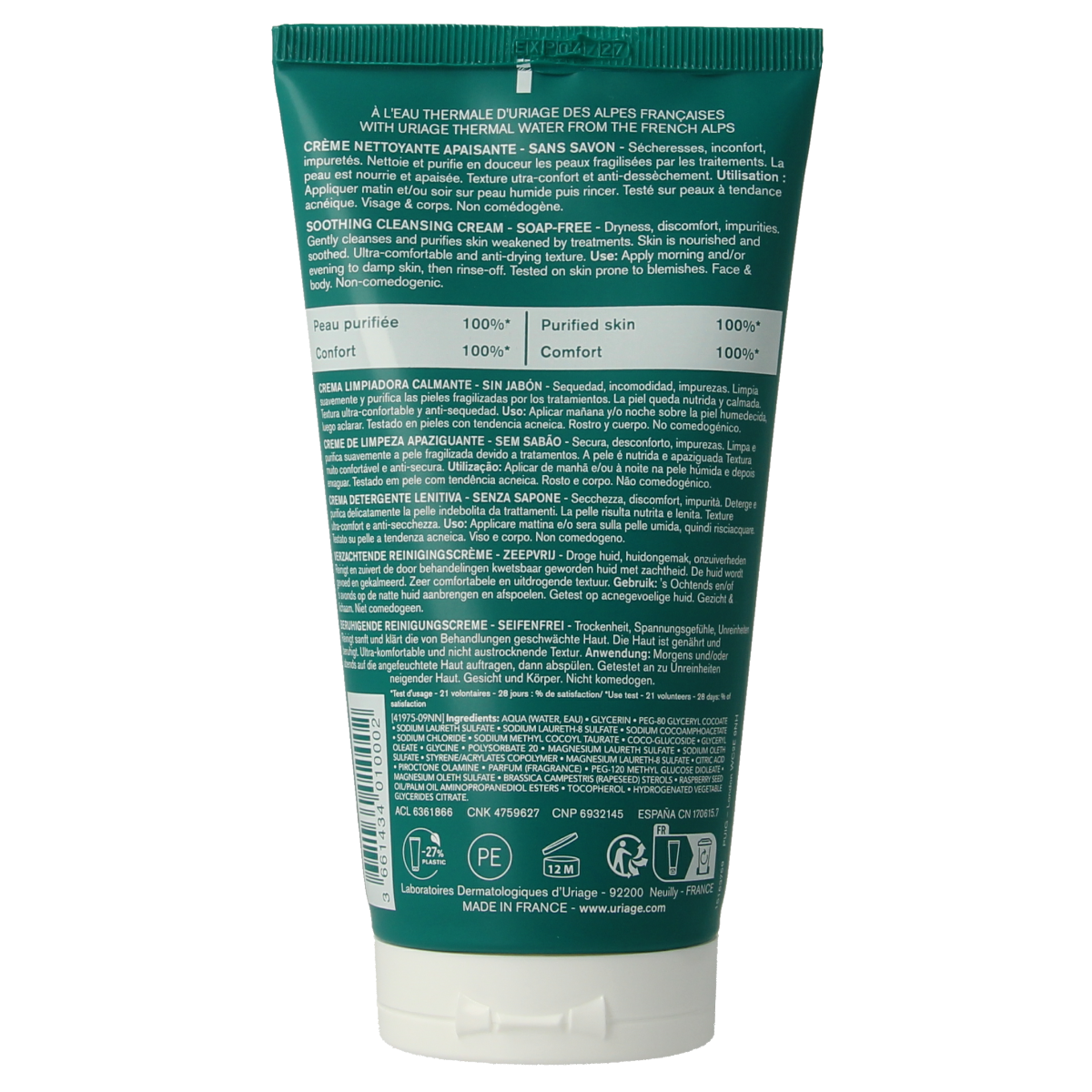 Uriage Hyseac reinigingscreme 150.00 Milliliter