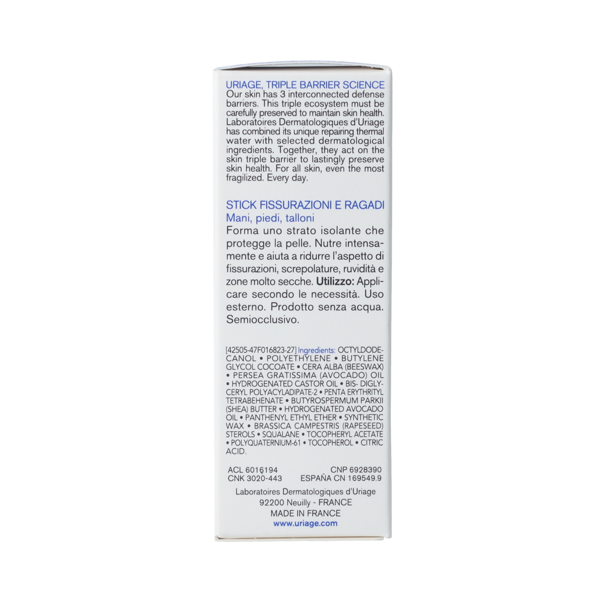 Uriage BARIEDERM STICK BARSTEN KLOVEN 22G 22.00 Gram
