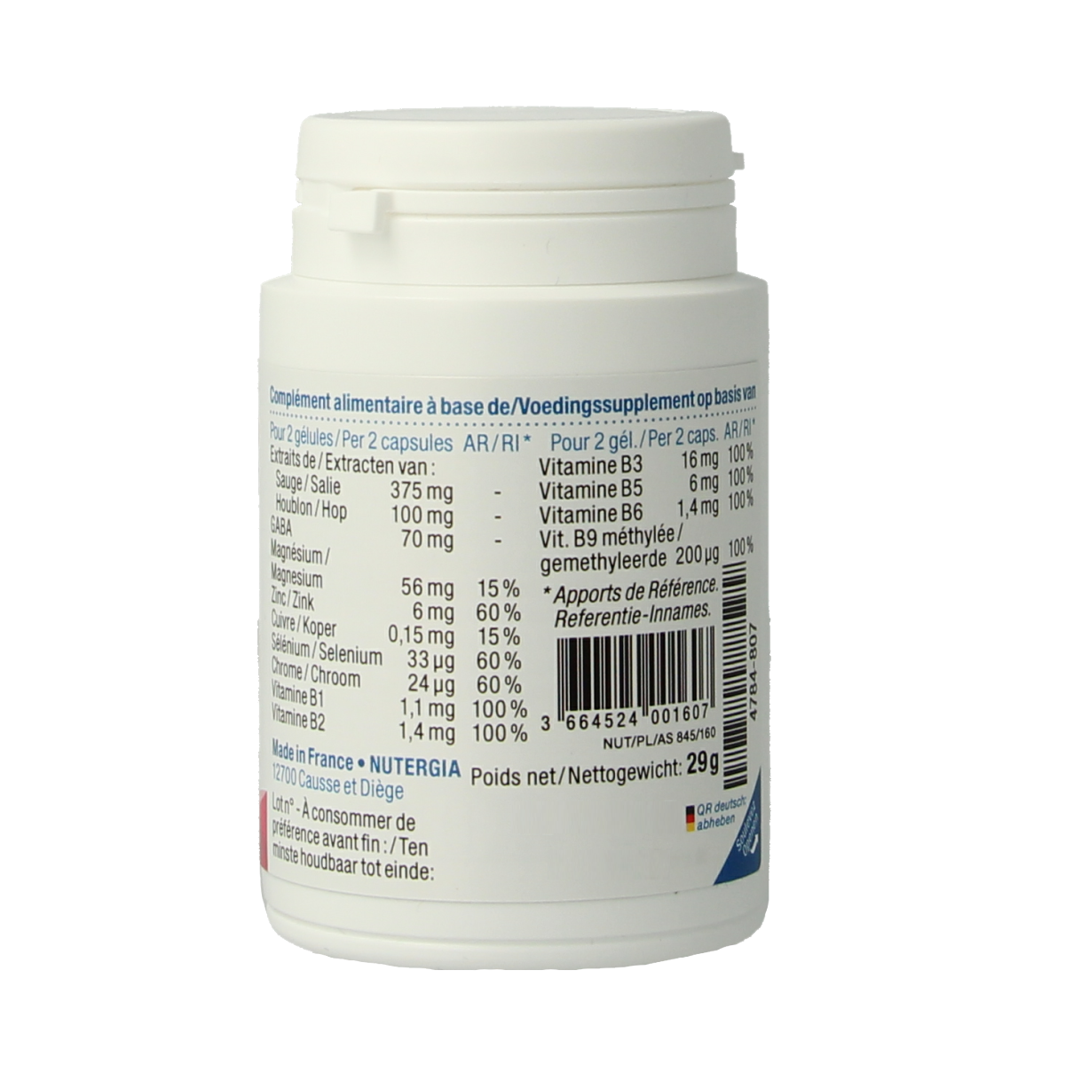 Nutergia Ergymeno confort 60.00 Capsules