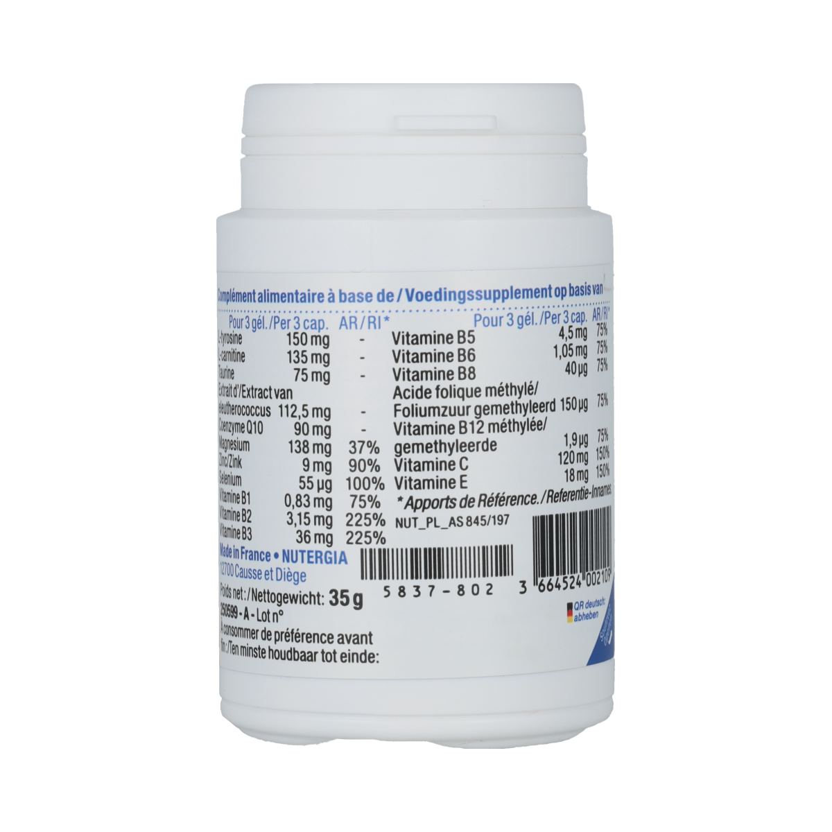 Nutergia ERGYTONIC INTENSE 60 Gél. 60.00 Capsules
