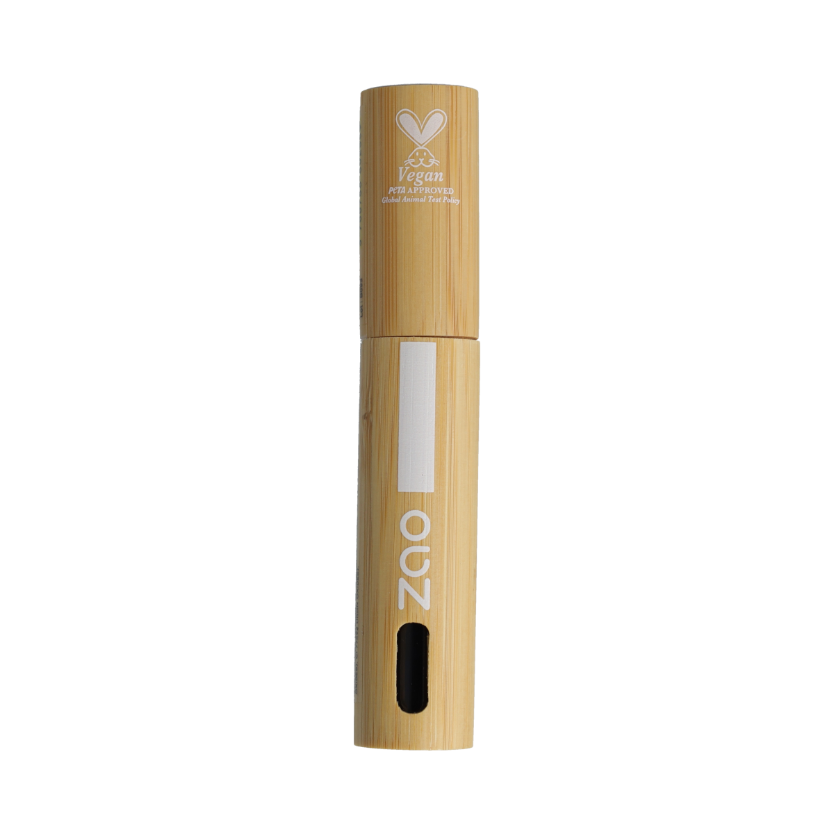 ZAO Bamboo Waterproof Mascara 250 in black, 7ml tube, with a brush applicator and bamboo packaging, for long-lasting eye makeup.