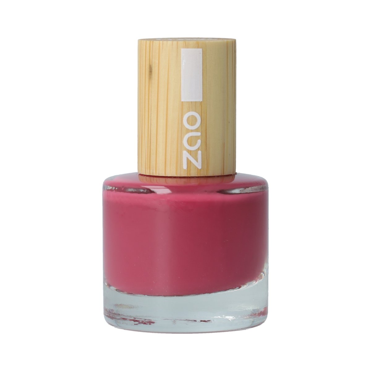 ZAO Bamboo Nail Polish 671 Rosewood in 8ml bottle, natural makeup product with sleek packaging and vibrant pinkish-brown shade.