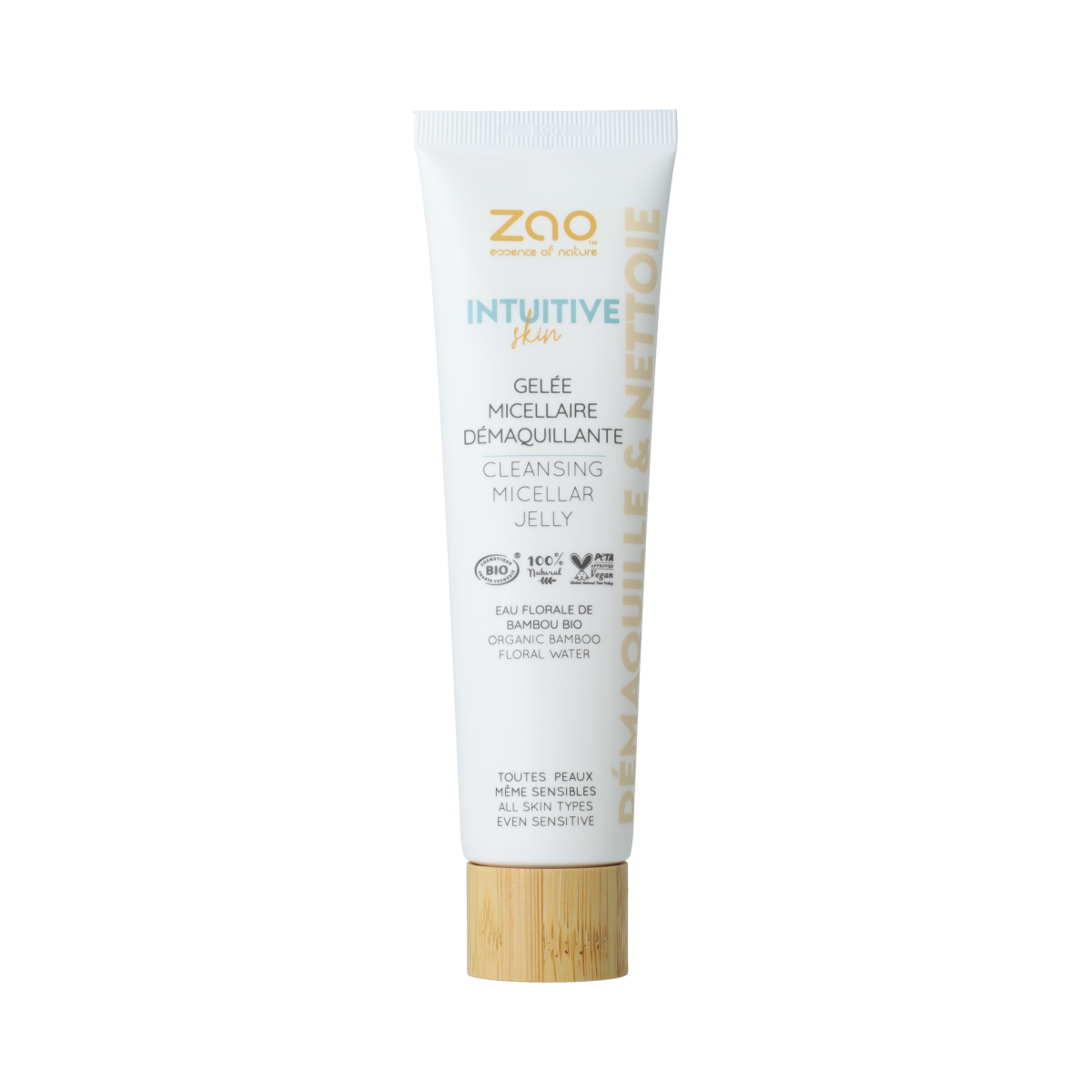 ZAO Cleansing Micellar Jelly in a 100ml jar, gentle facial cleanser with micellar technology for effective makeup removal and skin refreshment.