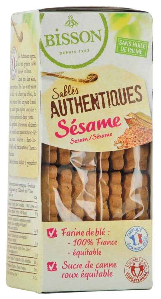 Bisson Zandkoekjes sesam authentiek bio 175 Gram