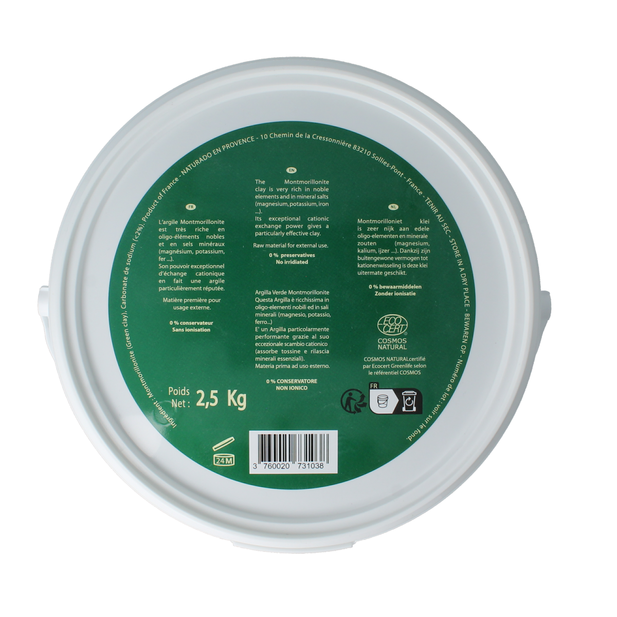 Naturado  Groene klei montmorillon emmer 2.50 Kilogram