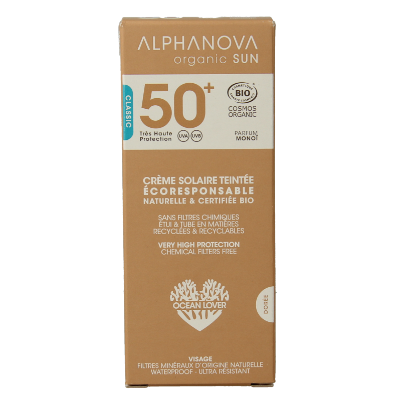 Alphanova Sun Sun bio tinted sunscreen cream golden SPF50+ 50 Gram