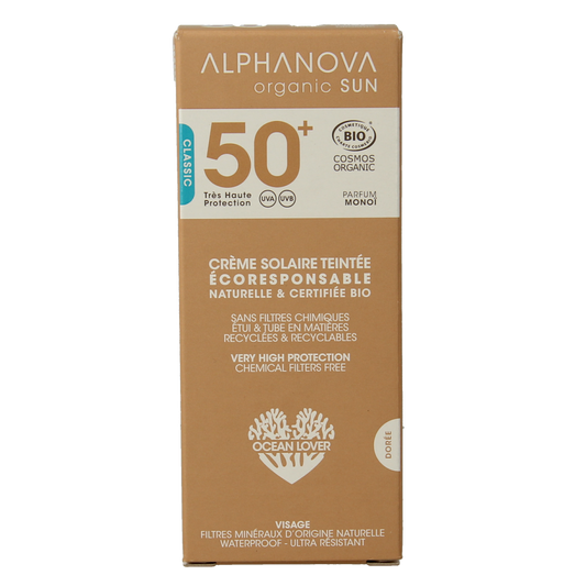 Alphanova Sun Sun bio tinted sunscreen cream golden SPF50+ 50.00 Gram