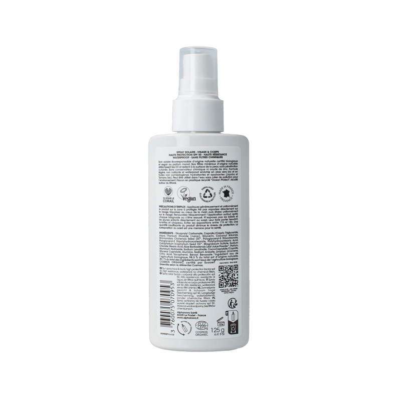 Alphanova Sun Sun spray vegan SPF50 125 Gram