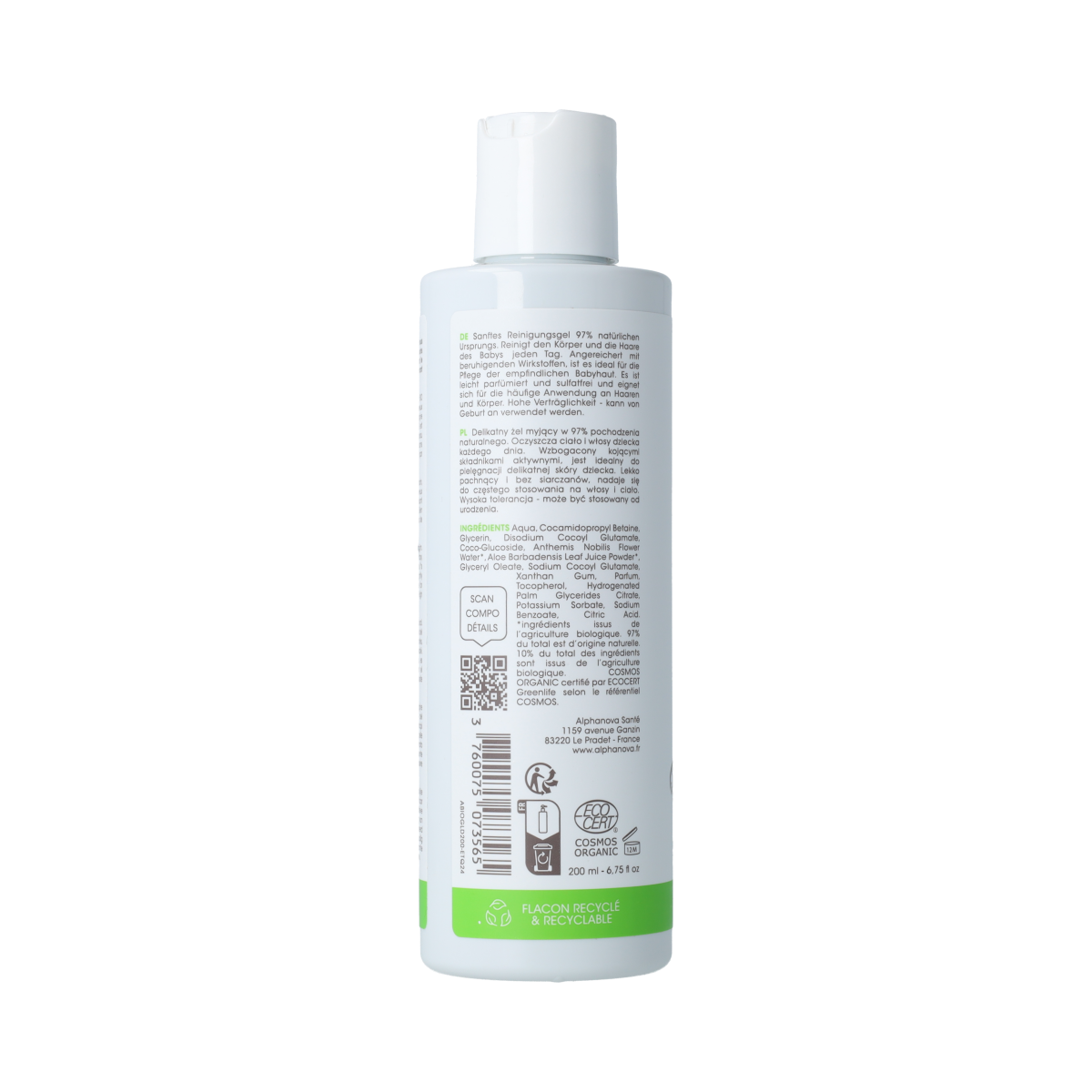 Alphanova Bebe Cleansing Gel body face hair 200.00 Milliliter