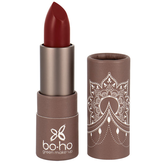 Boho Green Makeup Lipstick Tapis Rouge 105 matte, 3.50g, in red shade, with sleek packaging and natural finish.