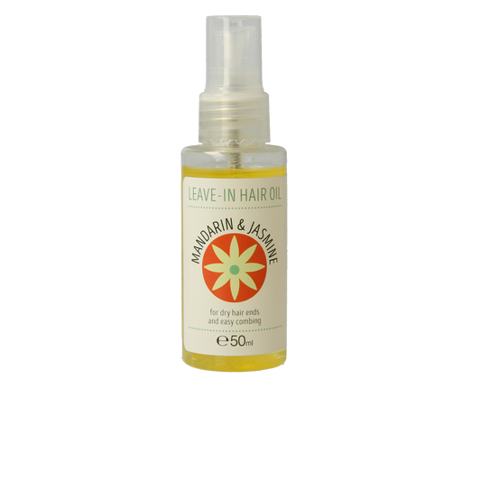 Zoya Goes Pretty Leave-in hair oil with mandarin and jasmine, 50ml, nourishing hair care product in a clear bottle.