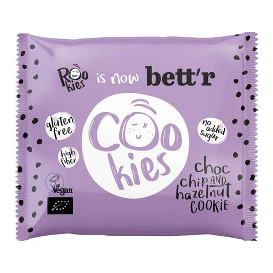 Rookies Cookie choc chip & hazelnut glutenvrij bio 40.00 Gram