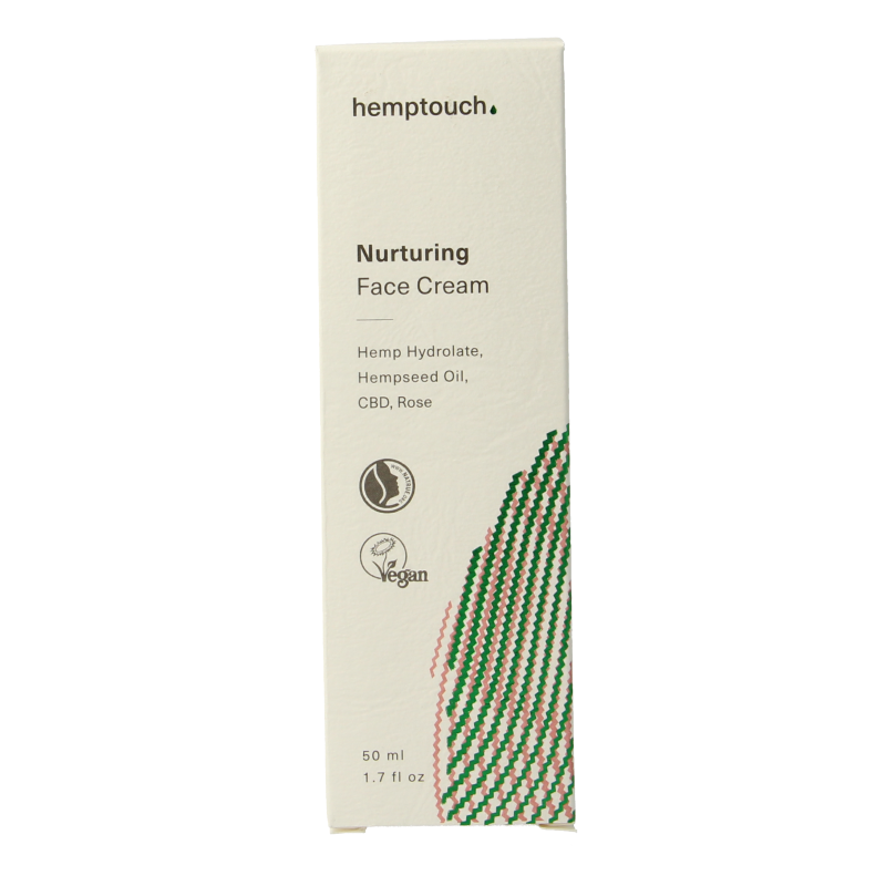 Hemptouch Nurturing face cream in a 50ml jar, natural skincare product for nourishing and moisturizing the face.