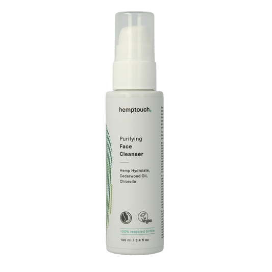 Hemptouch Purifying face cleanser in 100ml bottle, natural skincare for deep cleansing and skin purification.