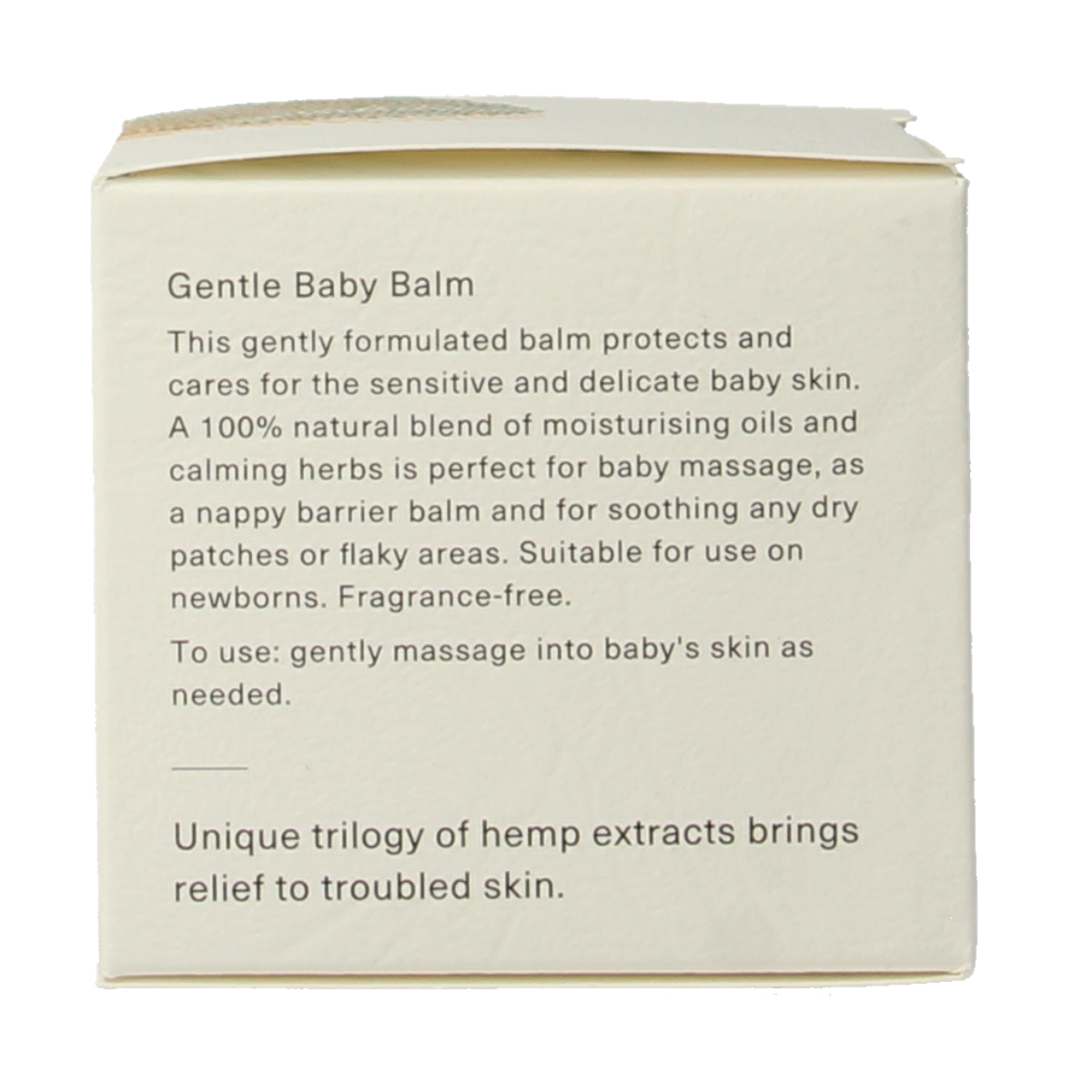 Hemptouch Gentle Baby Balm in 50ml jar, soothing baby and toddler skincare product with natural ingredients.