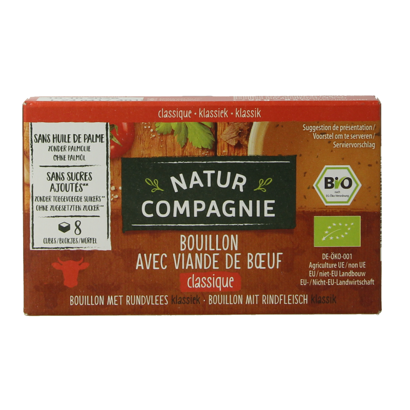 Natur Compagnie Rundvleesbouillon blokjes bio 8 Stuks