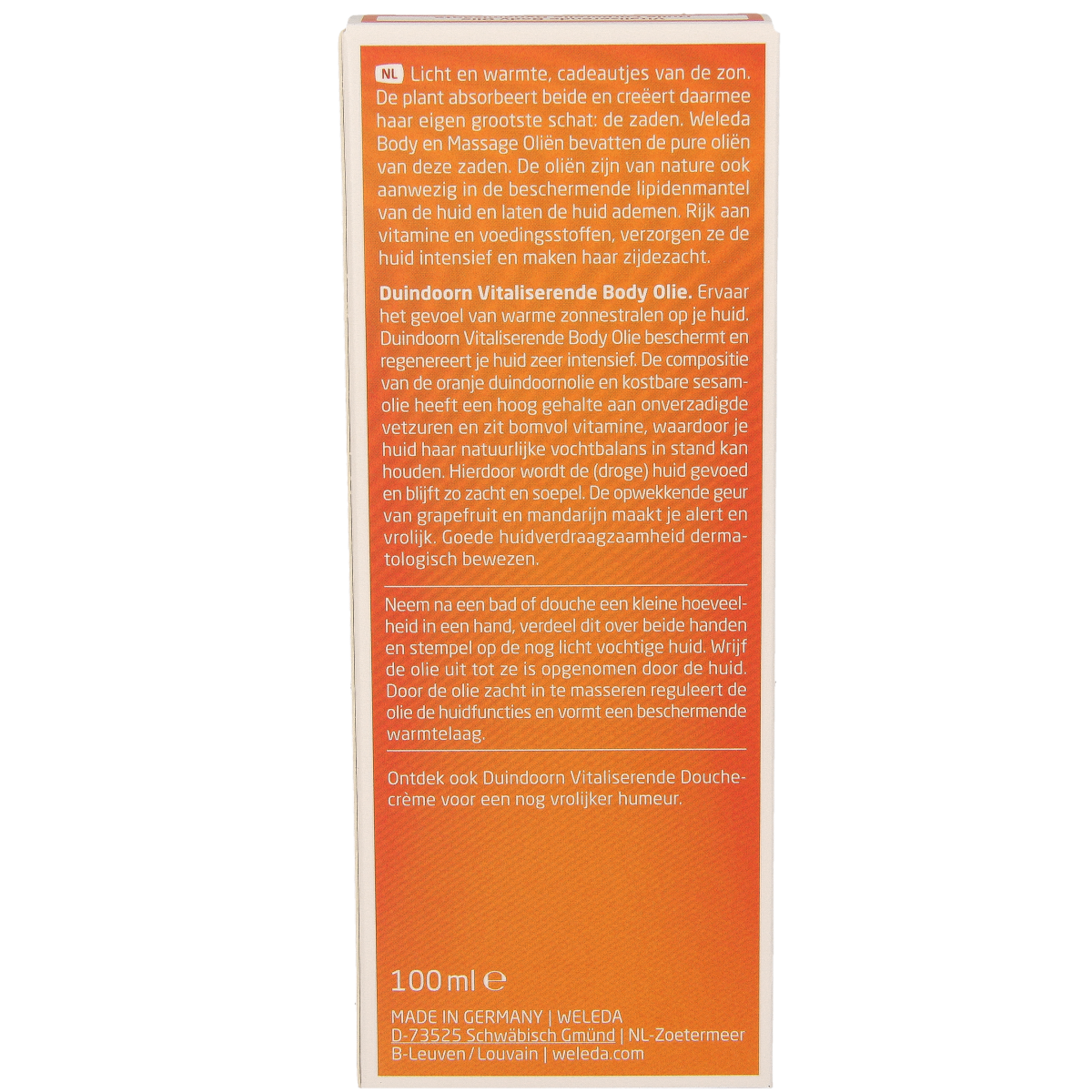 Weleda Duindoorn vitaliserende body olie 100.00 Milliliter