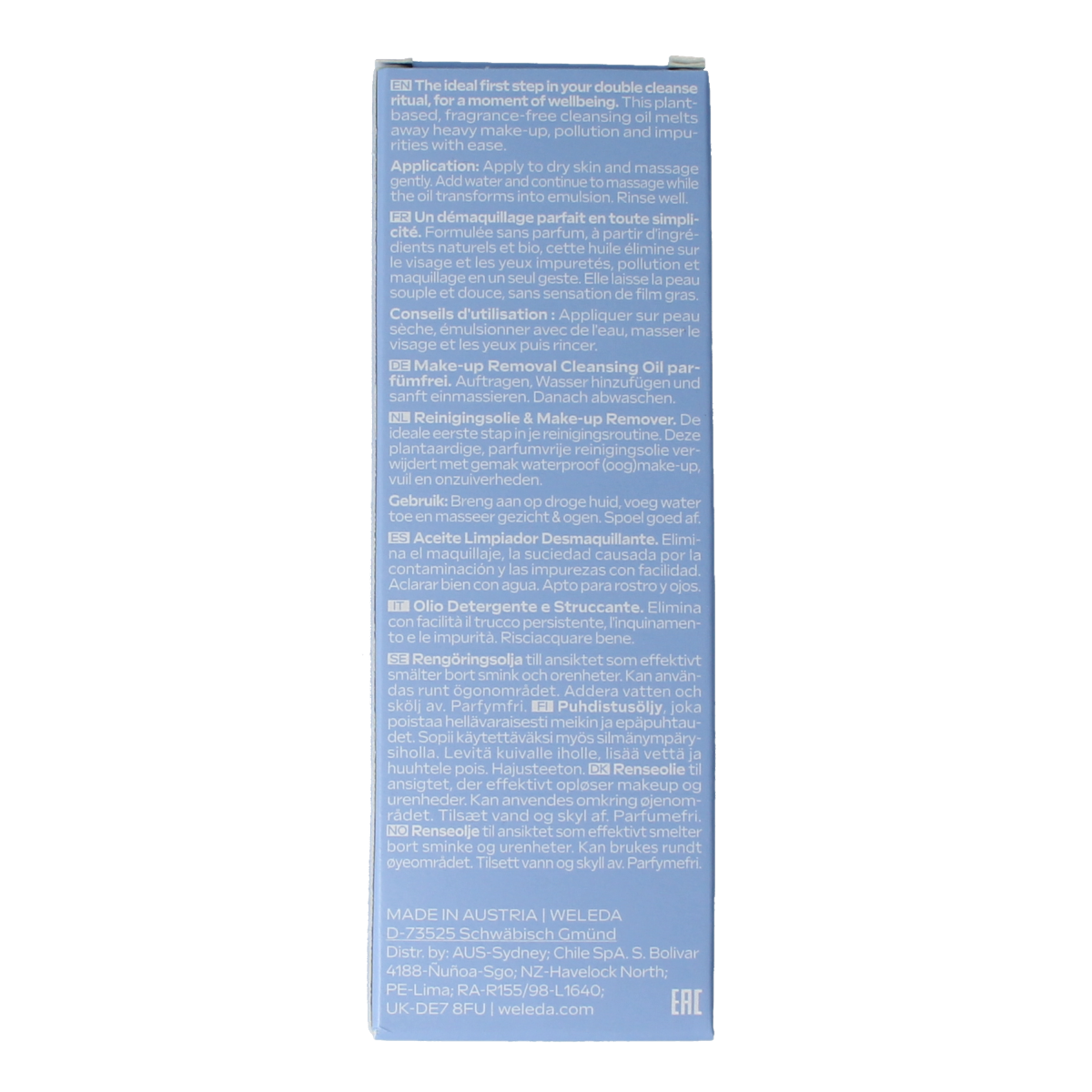 Weleda Reinigingsolie & make up remover 150.00 Milliliter