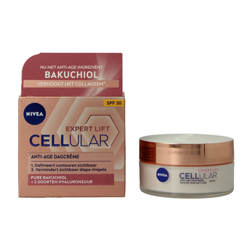 Nivea Cellular hyaluronic and elasticity face cream in a 50ml jar, nourishing skincare for youthful skin.