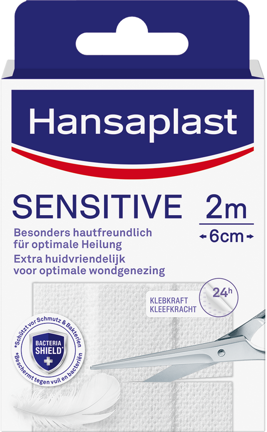 Hansaplast Sensitive 2m x 6cm 1.00 Stuks