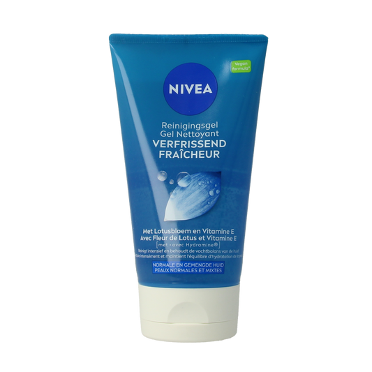 Nivea Essentials refreshing facial cleansing gel 150ml, gentle skincare product for clean and refreshed skin