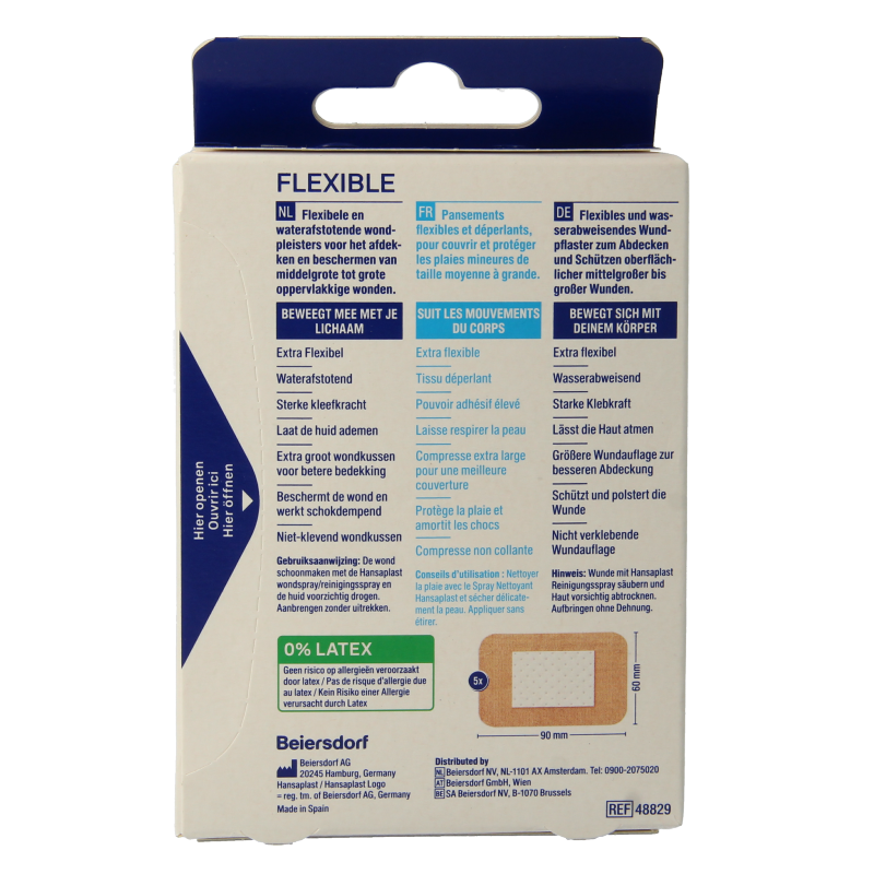Hansaplast Flexible XXL 6 x 9cm 5 Stuks