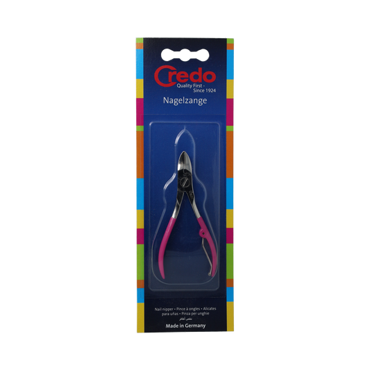 Credo Pop Art nageltang, 10 cm manicure and pedicure tool, stainless steel, used for nail care and precision grooming.