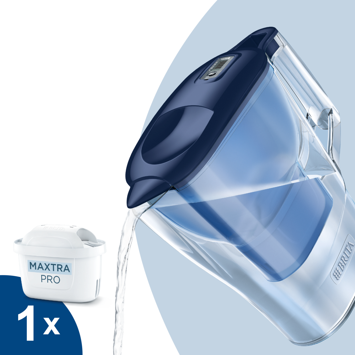 Brita Aluna Cool blue water filter jug for drinking and cooking, 1-liter capacity, kitchen essential from Brita.