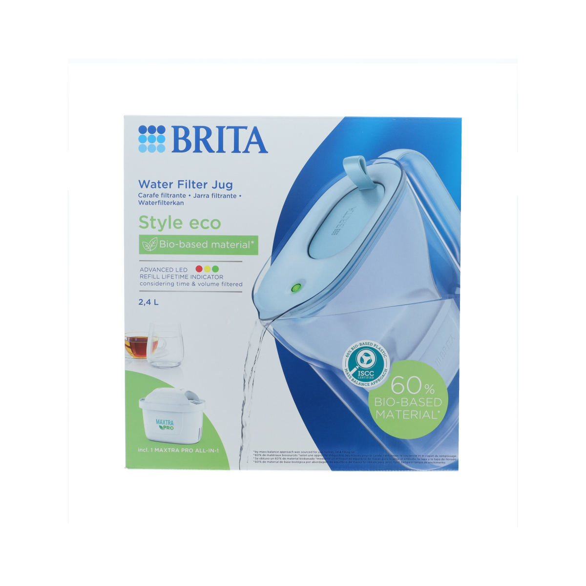 Brita Waterfilterkan eco powder blue 1.00 Stuks