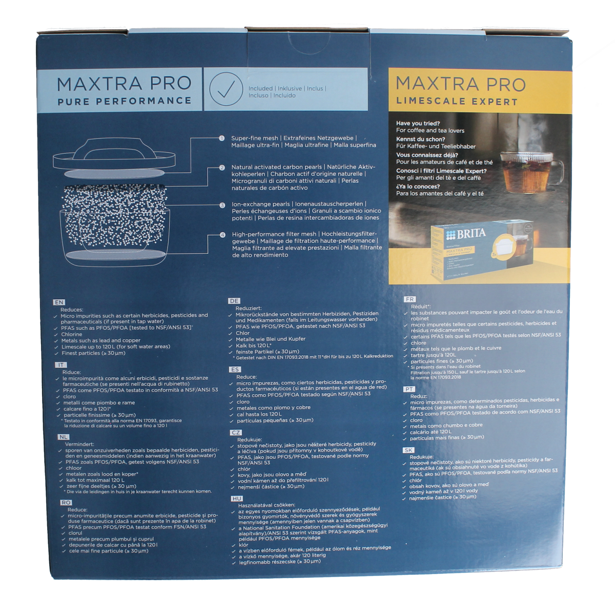 Brita Style XL stone blue water filter cartridge for cooking and dining, designed for Brita water filtration systems.