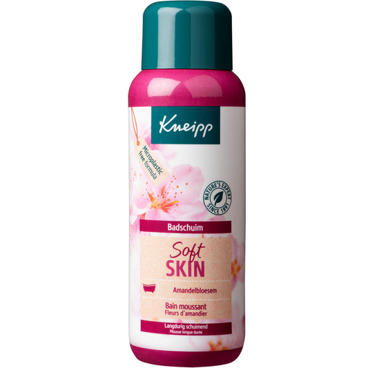 Kneipp almond blossom soft skin bath and shower gel in 400ml bottle, with a gentle, floral fragrance for soothing skincare.