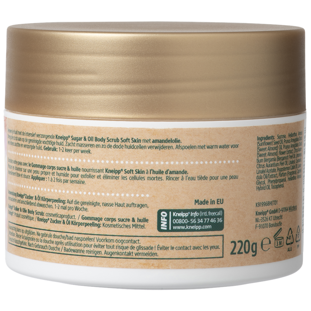 Kneipp Body scrub Sugar en Oil Soft Skin 220.00 Gram