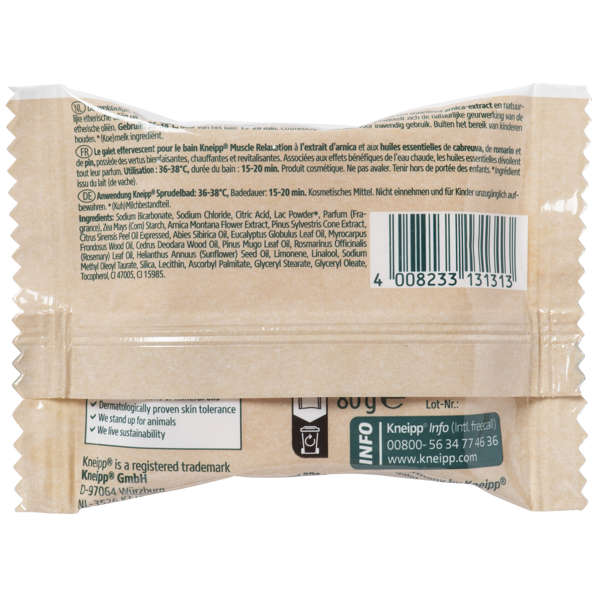 Kneipp Badbruistablet muclse relaxation arnica  80 Gram